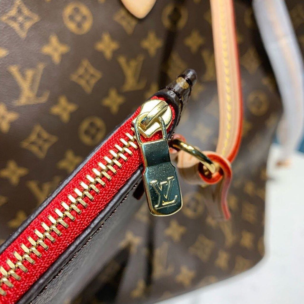 Louis Vuitton Neverfull GM Tote Bag Monogram Canvas Red For Women, WoHandbag, Shoulder Bags 15.7in/39cm Louis Vuitton M40991