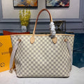 Louis Vuitton Neverfull GM Tote Bag Damier Azur Canvas Beige For Women, Womens Handbags, Shoulder Bags 15.4in/39cm LV N41360