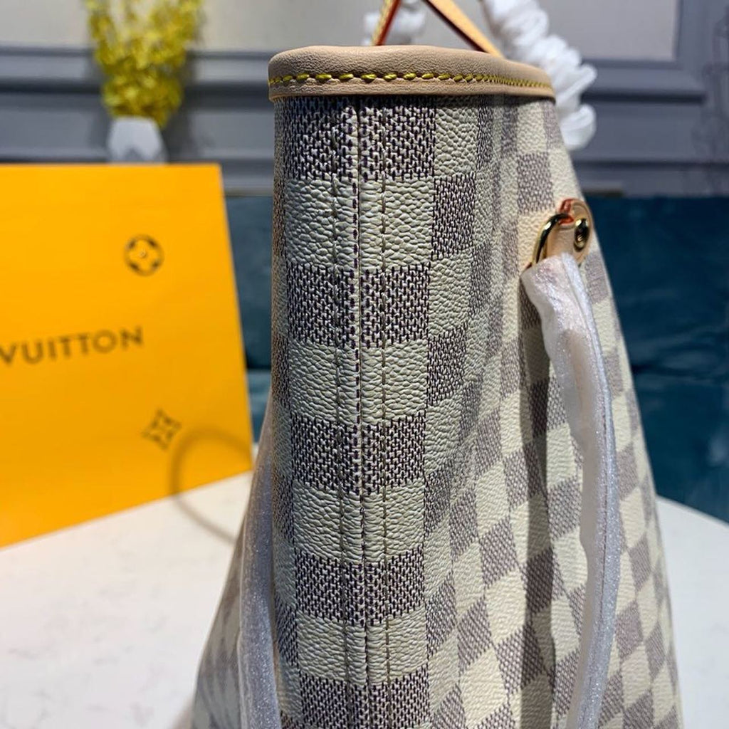 Louis Vuitton Neverfull GM Tote Bag Damier Azur Canvas Beige For Women, Womens Handbags, Shoulder Bags 15.4in/39cm LV N41360