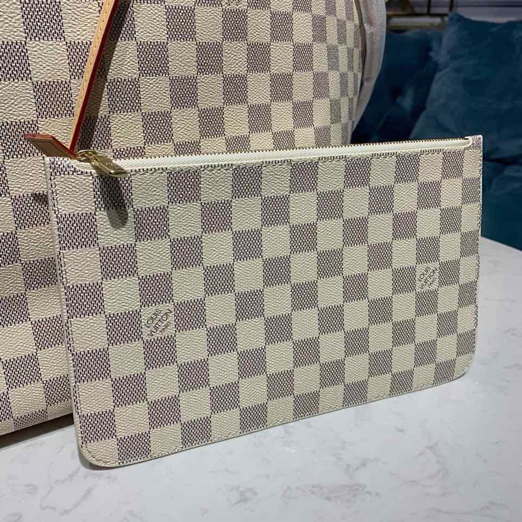 Louis Vuitton Neverfull GM Tote Bag Damier Azur Canvas Beige For Women, Women’s Handbags, Shoulder Bags 15.4in/39cm Louis Vuitton N41360