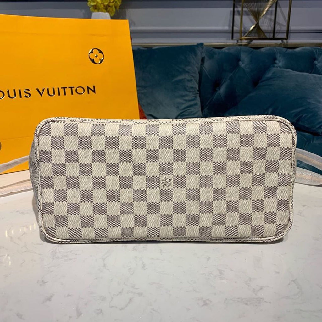 Louis Vuitton Neverfull MM Tote Bag Damier Azur Canvas Rose Ballerine Pink For Women, WoBags, Shoulder Bags 12.2in/31cm Louis Vuitton N41605