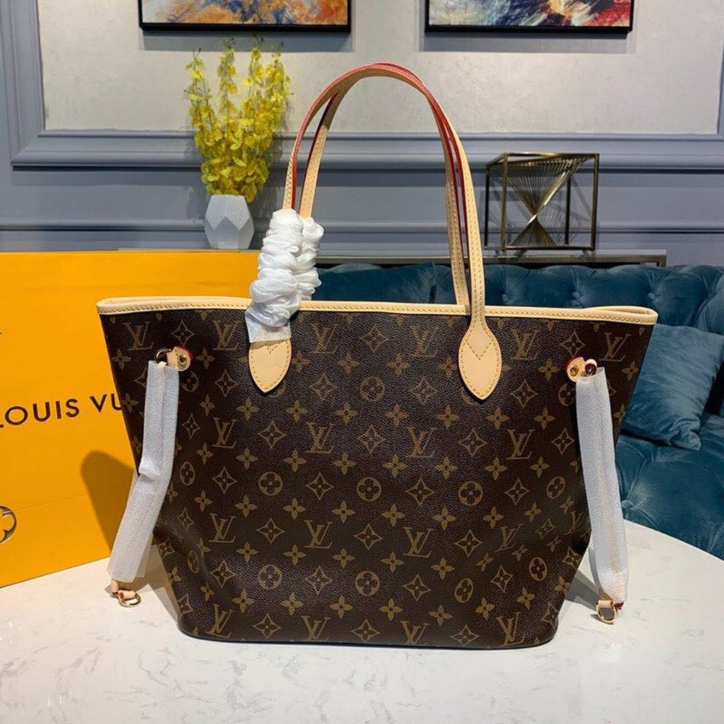Louis Vuitton Neverfull MM Tote Bag Monogram Canvas Rose Ballerine Pink For Women,  Shoulder Bags 12.6in/32cm Louis Vuitton M41178