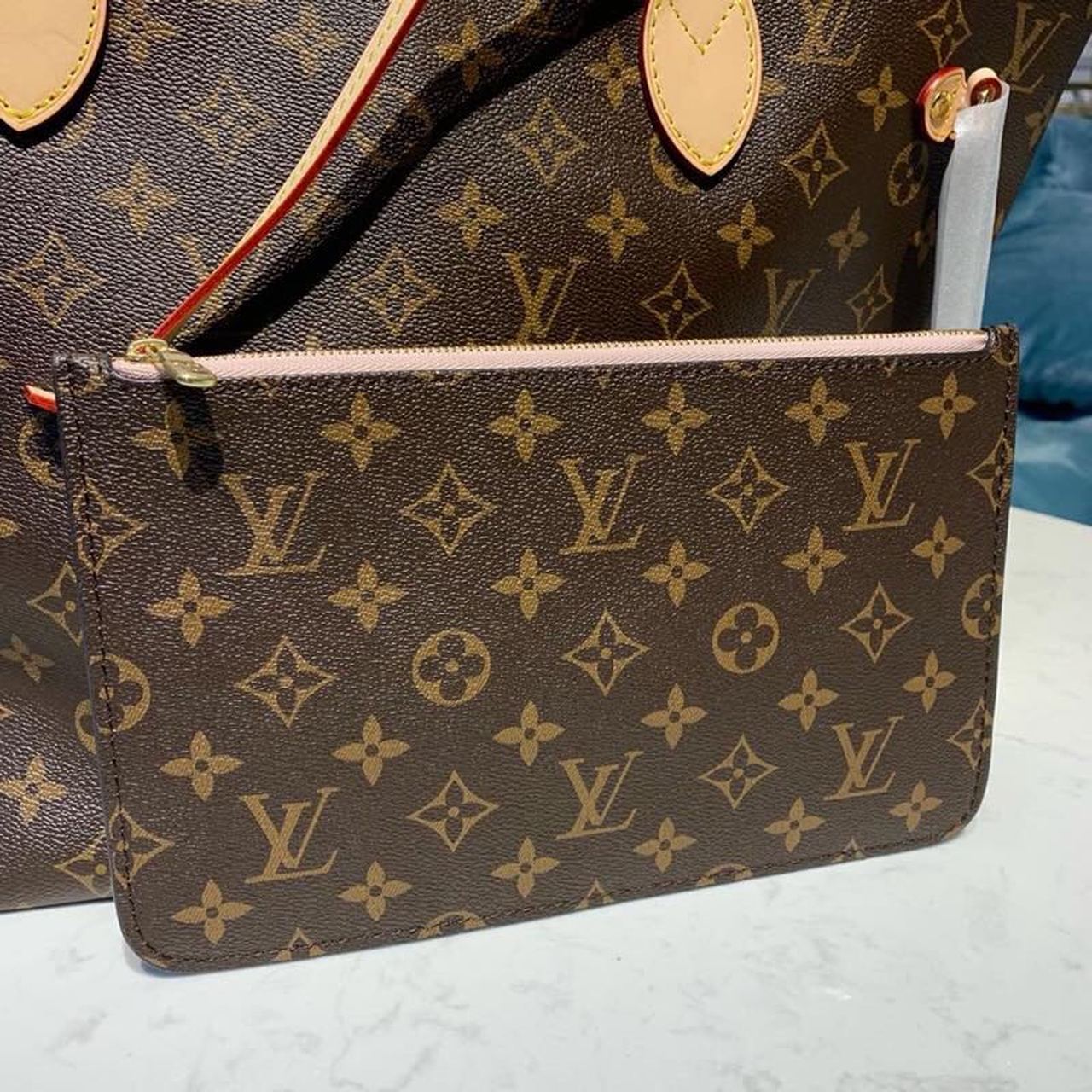 Louis Vuitton Neverfull MM Tote Bag Monogram Canvas Rose Ballerine Pink For Women,  Shoulder Bags 12.6in/32cm Louis Vuitton M41178