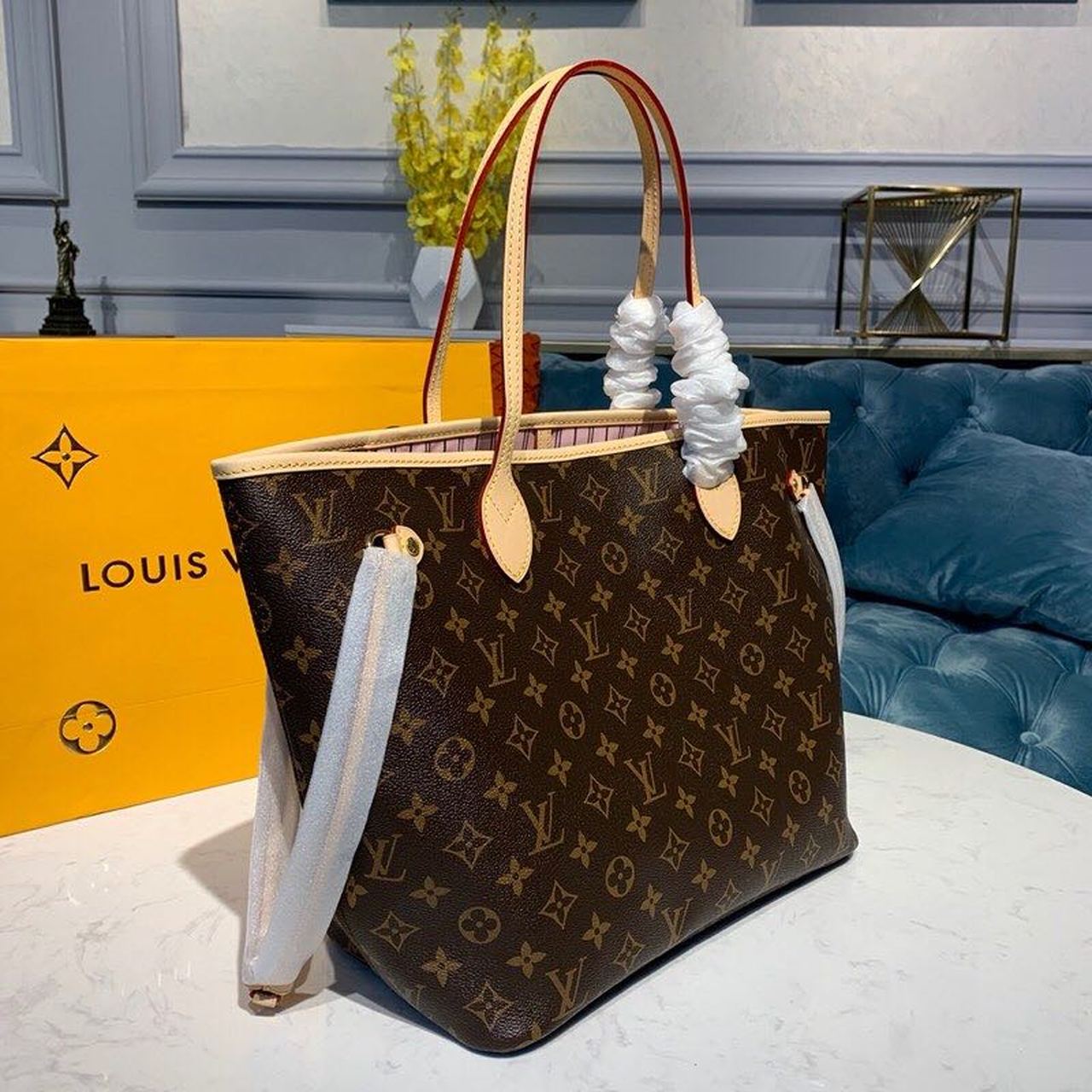Louis Vuitton Neverfull MM Tote Bag Monogram Canvas Rose Ballerine Pink For Women,  Shoulder Bags 12.6in/32cm Louis Vuitton M41178