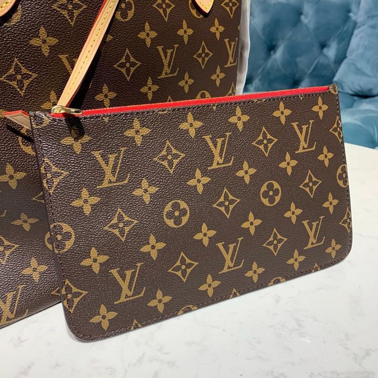 Louis Vuitton Neverfull MM Tote Bag Monogram Canvas GLAMIrise Red For Women,  Shoulder Bags 12.2in/31cm Louis Vuitton M41177