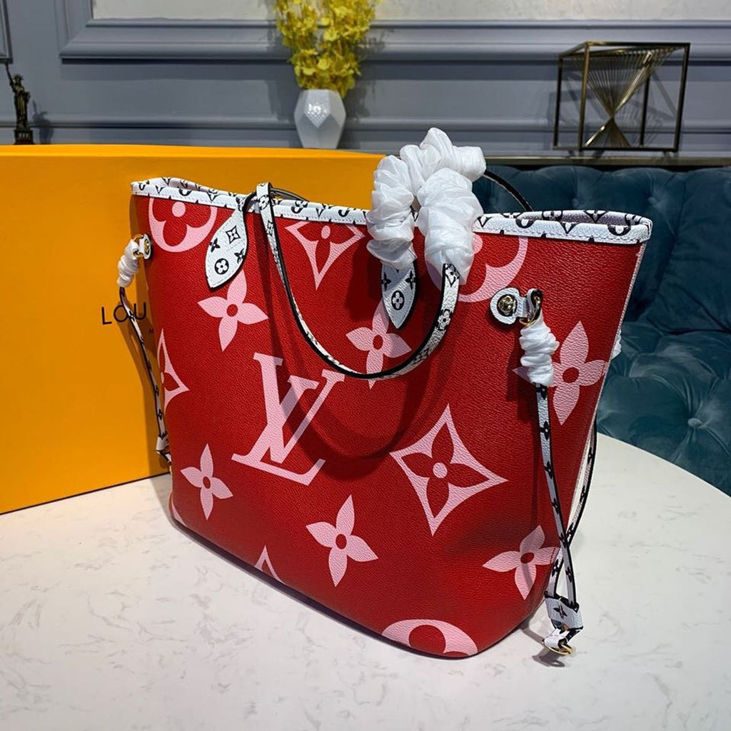 Louis Vuitton Neverfull MM Tote Bag Monogram Canvas Red/Pink For Women,  Shoulder Bags 12.2in/31cm Louis Vuitton M44567