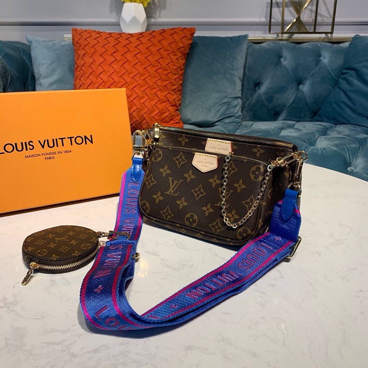 Louis Vuitton Multi Pochette AcGLAMIssoires Monogram Canvas Blue For Women,  Shoulder And Crossbody Bags 9.4in/24cm Louis Vuitton