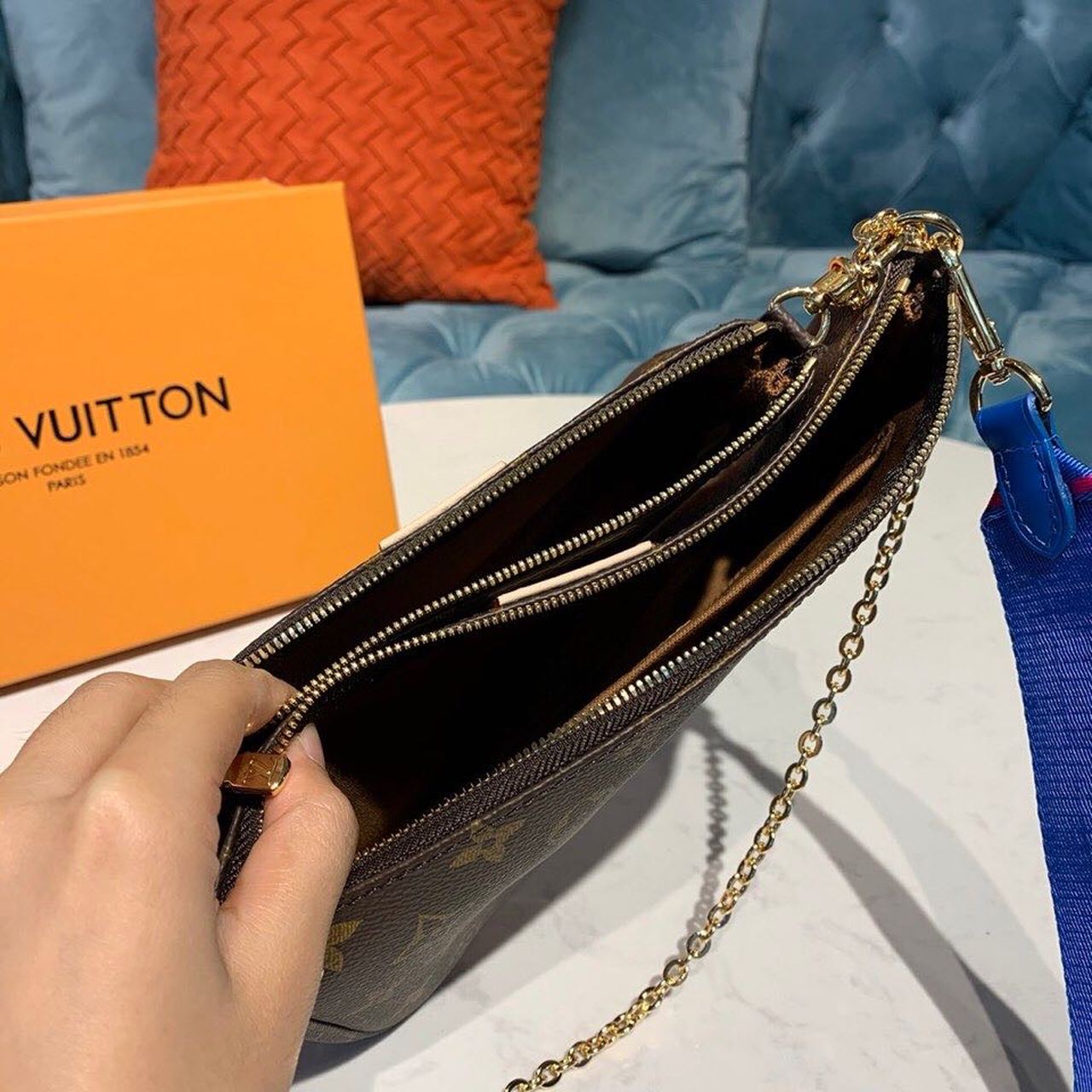 Louis Vuitton Multi Pochette AcGLAMIssoires Monogram Canvas Blue For Women,  Shoulder And Crossbody Bags 9.4in/24cm Louis Vuitton