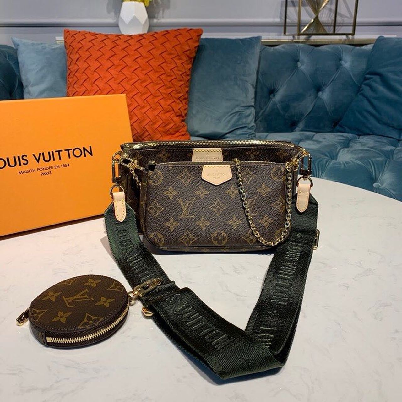 Louis Vuitton Multi Pochette Accessoires Monogram Canvas Khaki For Women, Women’s Handbags, Shoulder And Crossbody Bags 9.4in/24cm Louis Vuitton M44813
