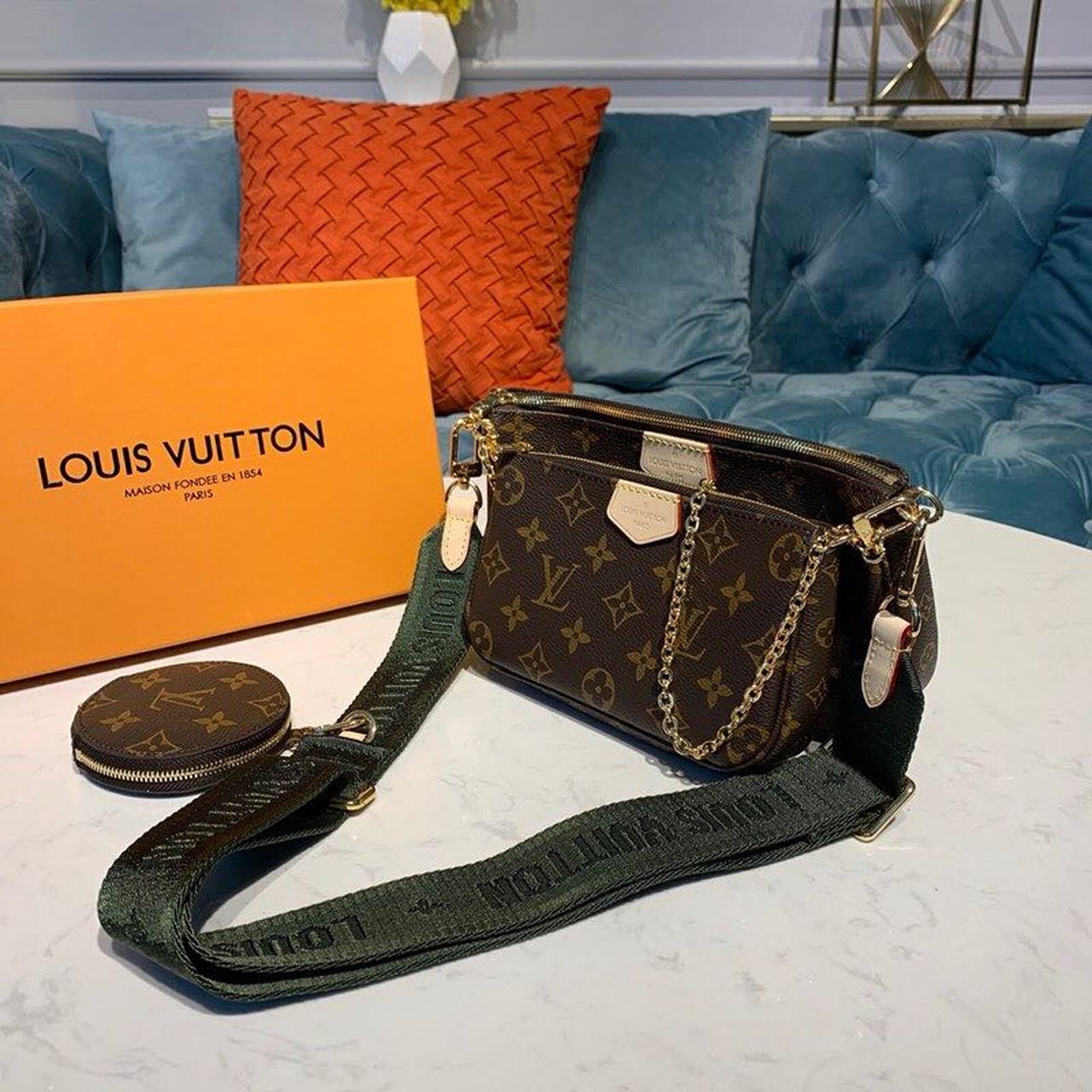 Louis Vuitton Multi Pochette Accessoires Monogram Canvas Khaki For Women, Women’s Handbags, Shoulder And Crossbody Bags 9.4in/24cm Louis Vuitton M44813