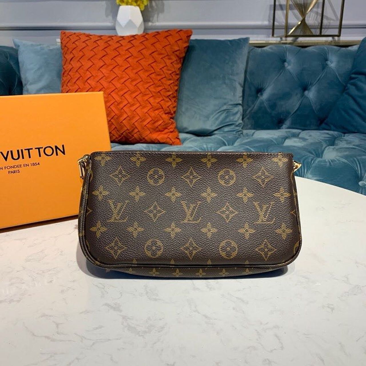 Louis Vuitton Multi Pochette AcGLAMIssoires Monogram Canvas Khaki For Women, WomenÃƒÂ¢Ã¢â€šÂ¬Ã¢â€žÂ¢s Handbags, Shoulder And Crossbody Bags 9.4in/24cm Louis Vuitton M44813