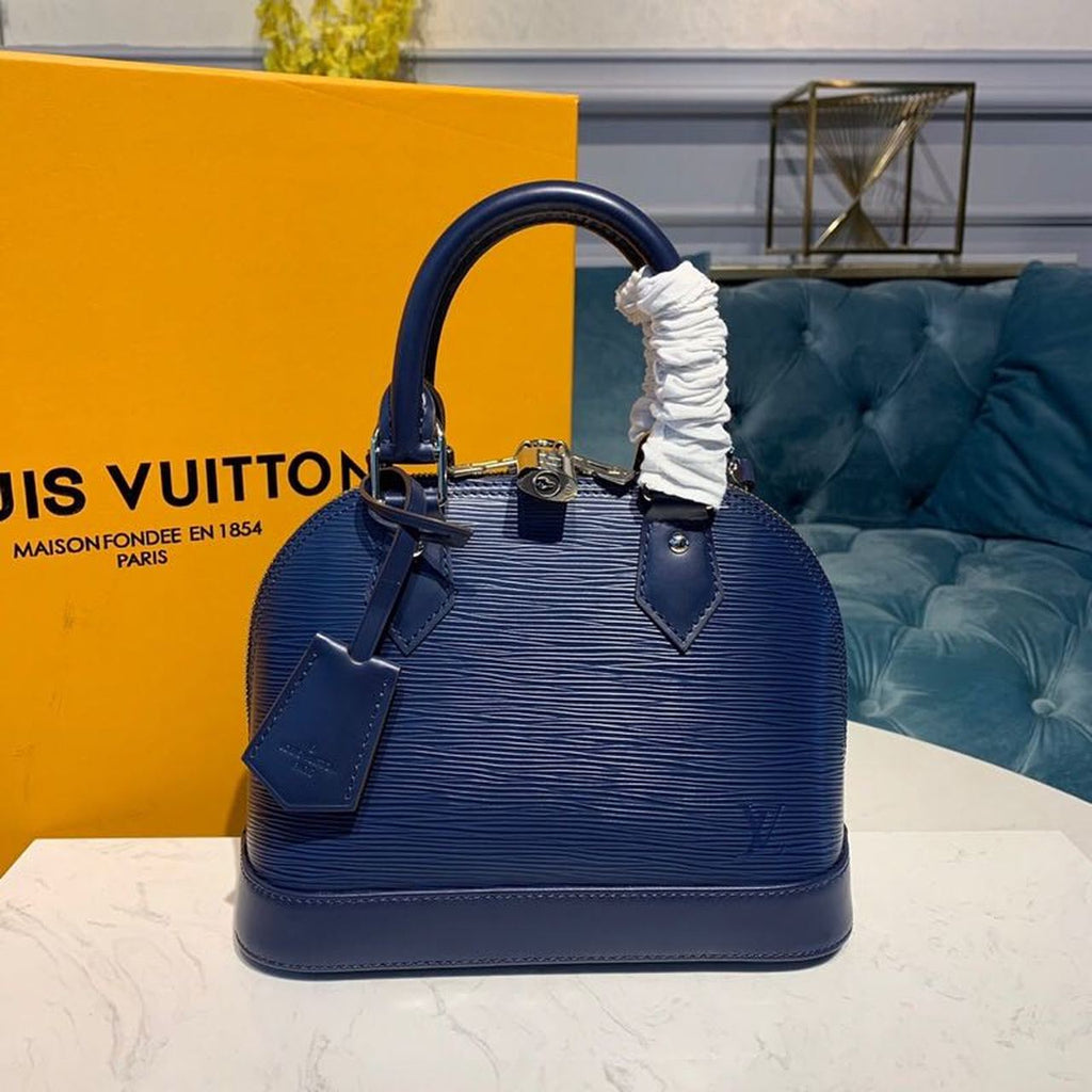 Louis Vuitton Alma BB Epi InDiorgo Blue For Women, Women’s Handbags, Shoulder And Crossbody Bags 9.2in/23.5cm Louis Vuitton M40855