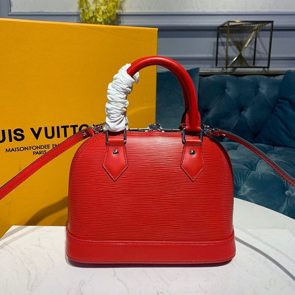 Louis Vuitton Alma BB Epi Coquelicot Red For Women, Women’s Handbags, Shoulder And Crossbody Bags 9.2in/23.5cm Louis Vuitton M41160
