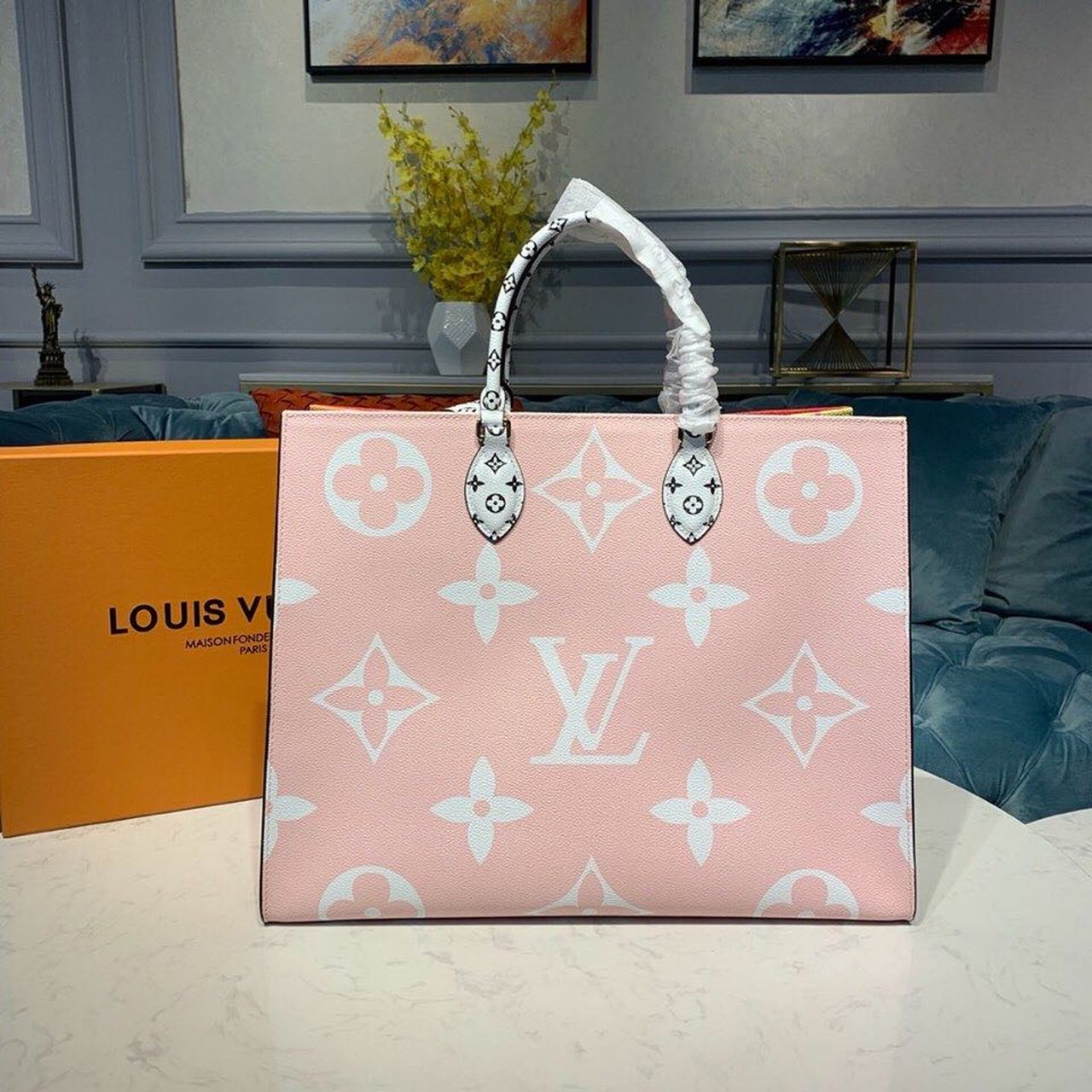Louis Vuitton OnTheGo GM Tote Bag Monogram Giant Canvas Red/Pink/Yellow For Women,  Shoulder Bags 16.3in/41.5cm Louis Vuitton M44569