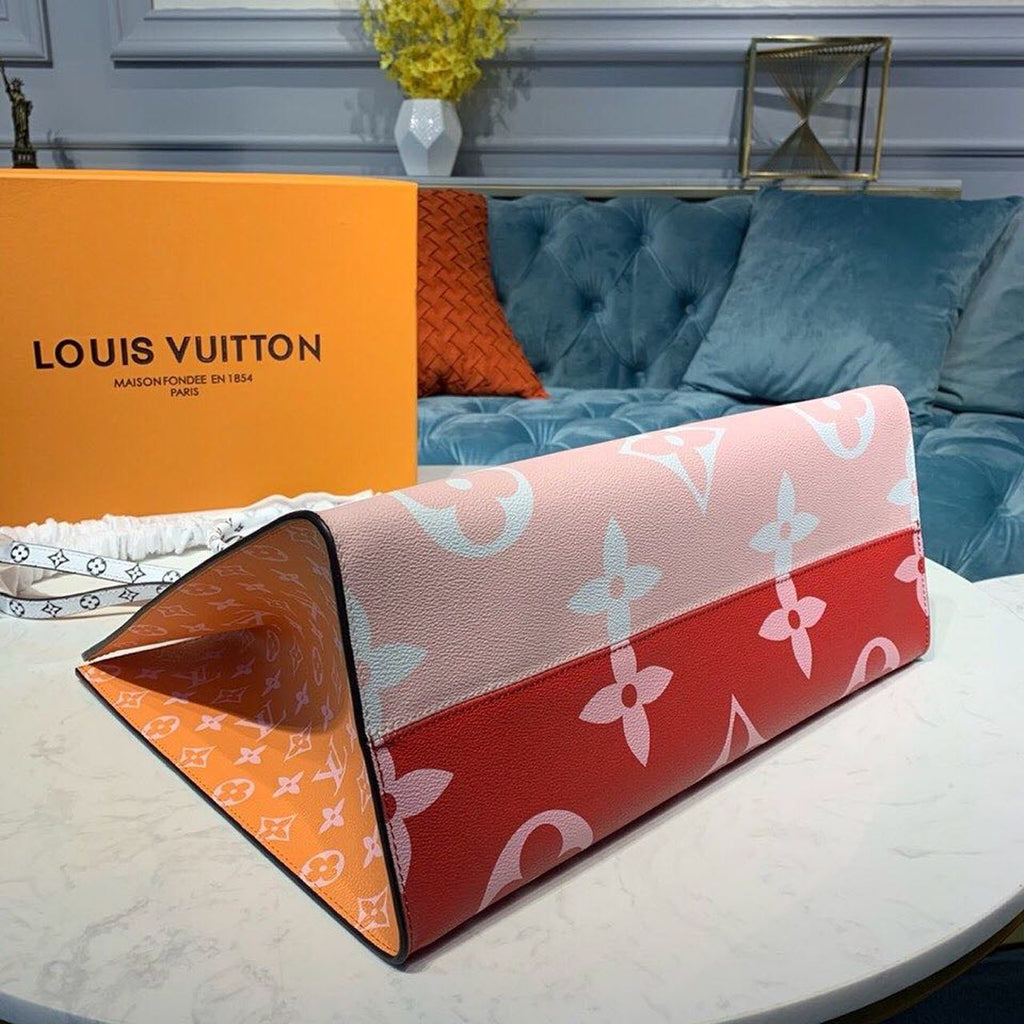 Louis Vuitton OnTheGo GM Tote Bag Monogram Giant Canvas Red/Pink/Yellow For Women,  Shoulder Bags 16.3in/41.5cm Louis Vuitton M44569