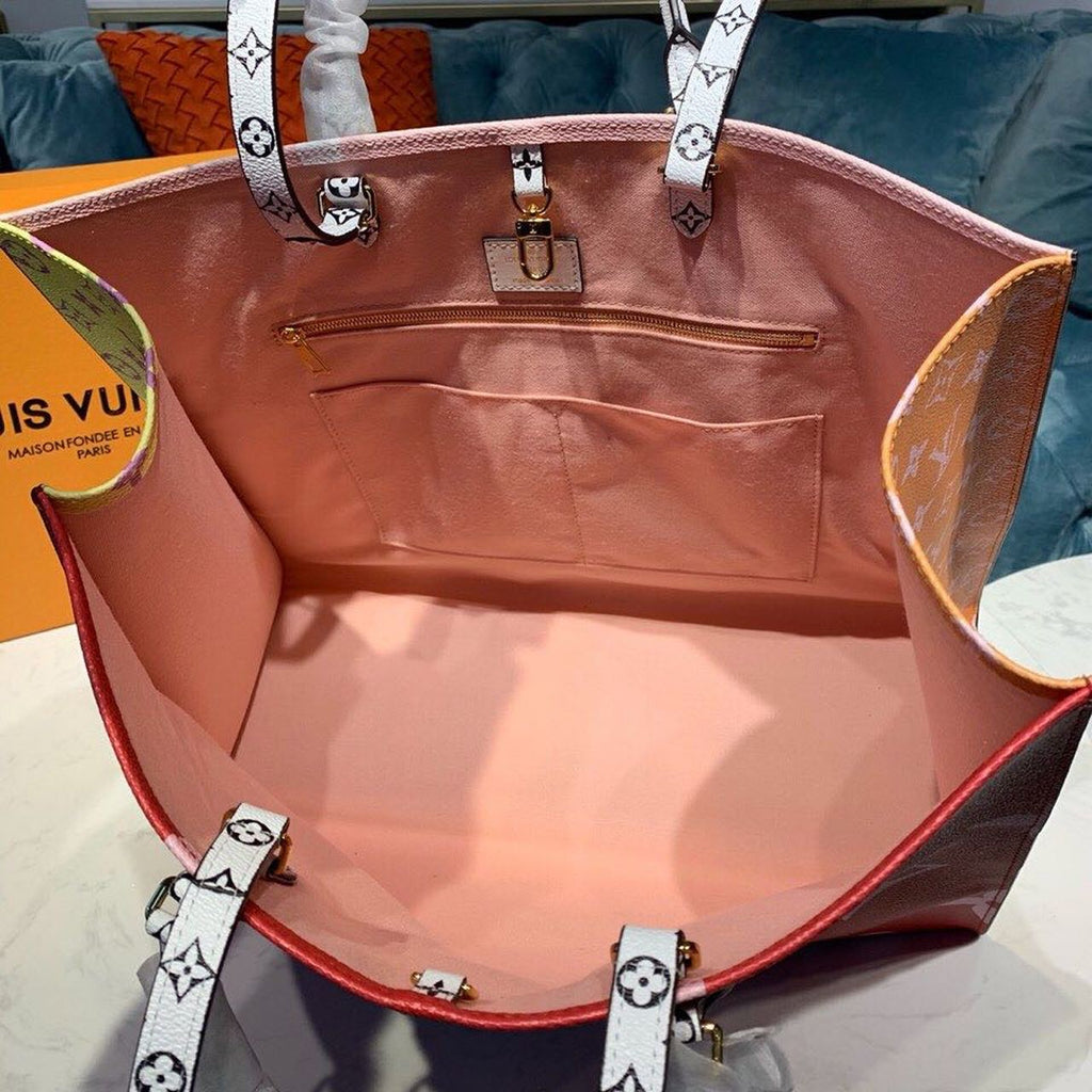 Louis Vuitton OnTheGo GM Tote Bag Monogram Giant Canvas Red/Pink/Yellow For Women,  Shoulder Bags 16.3in/41.5cm Louis Vuitton M44569