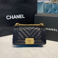 ChanelMini Boy HandBag Black For Women HandBag, Shoulder And Crossbody Bags 7.8in/20cm