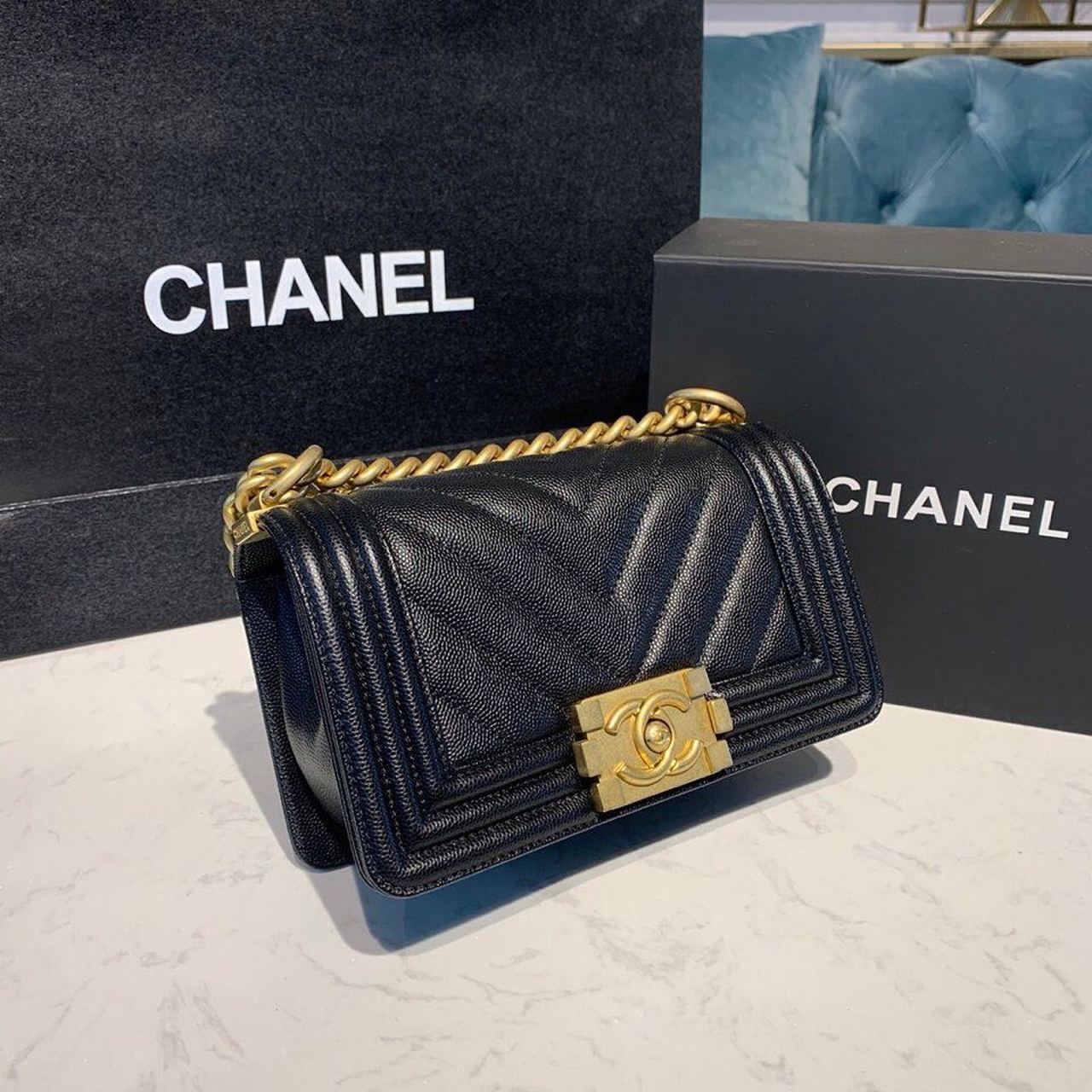 ChanelMini Boy HandBag Black For Women HandBag, Shoulder And Crossbody Bags 7.8in/20cm