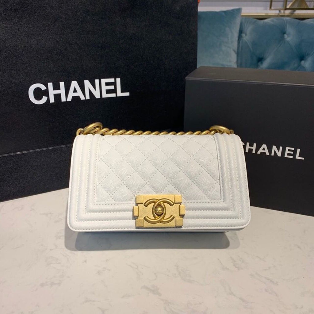 ChanelSmall Boy Handbag White For Women Bags, Shoulder And Crossbody Bags 7.8in/20cm A67085