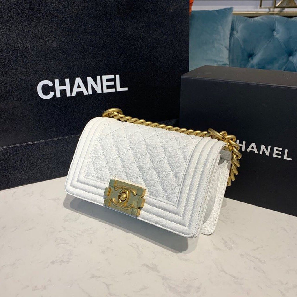 ChanelSmall Boy Handbag White For Women Bags, Shoulder And Crossbody Bags 7.8in/20cm A67085