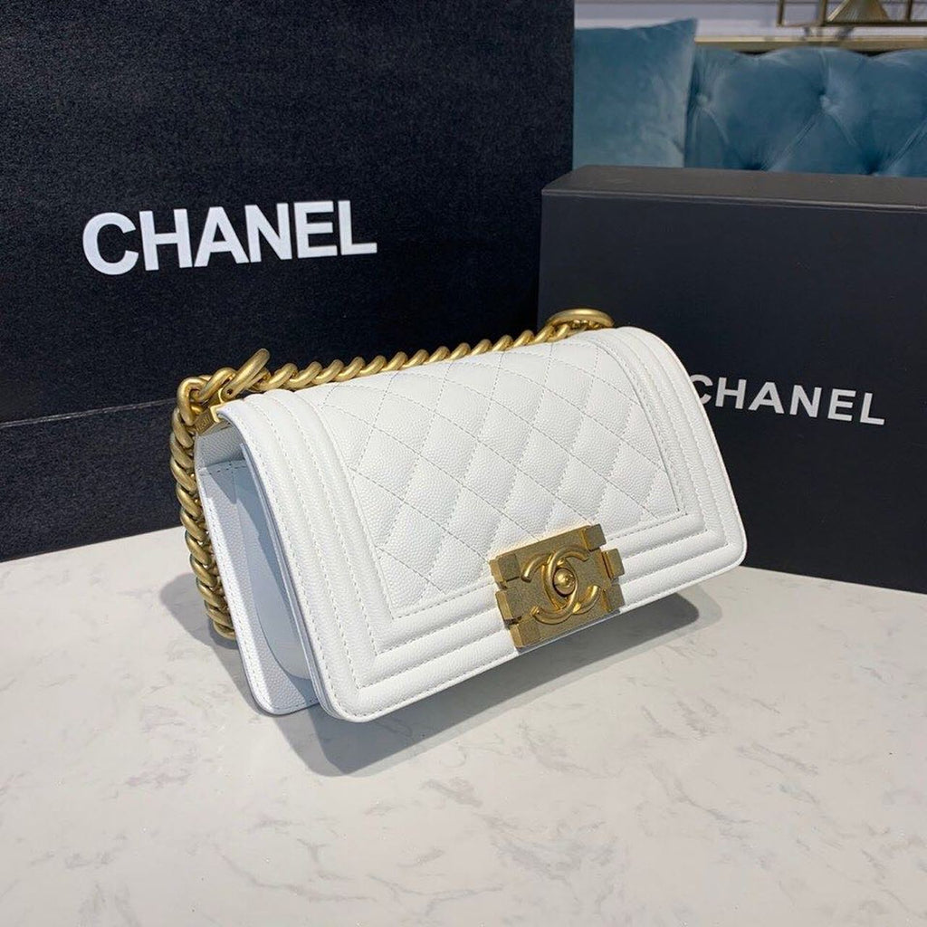 ChanelSmall Boy Handbag White For Women Bags, Shoulder And Crossbody Bags 7.8in/20cm A67085