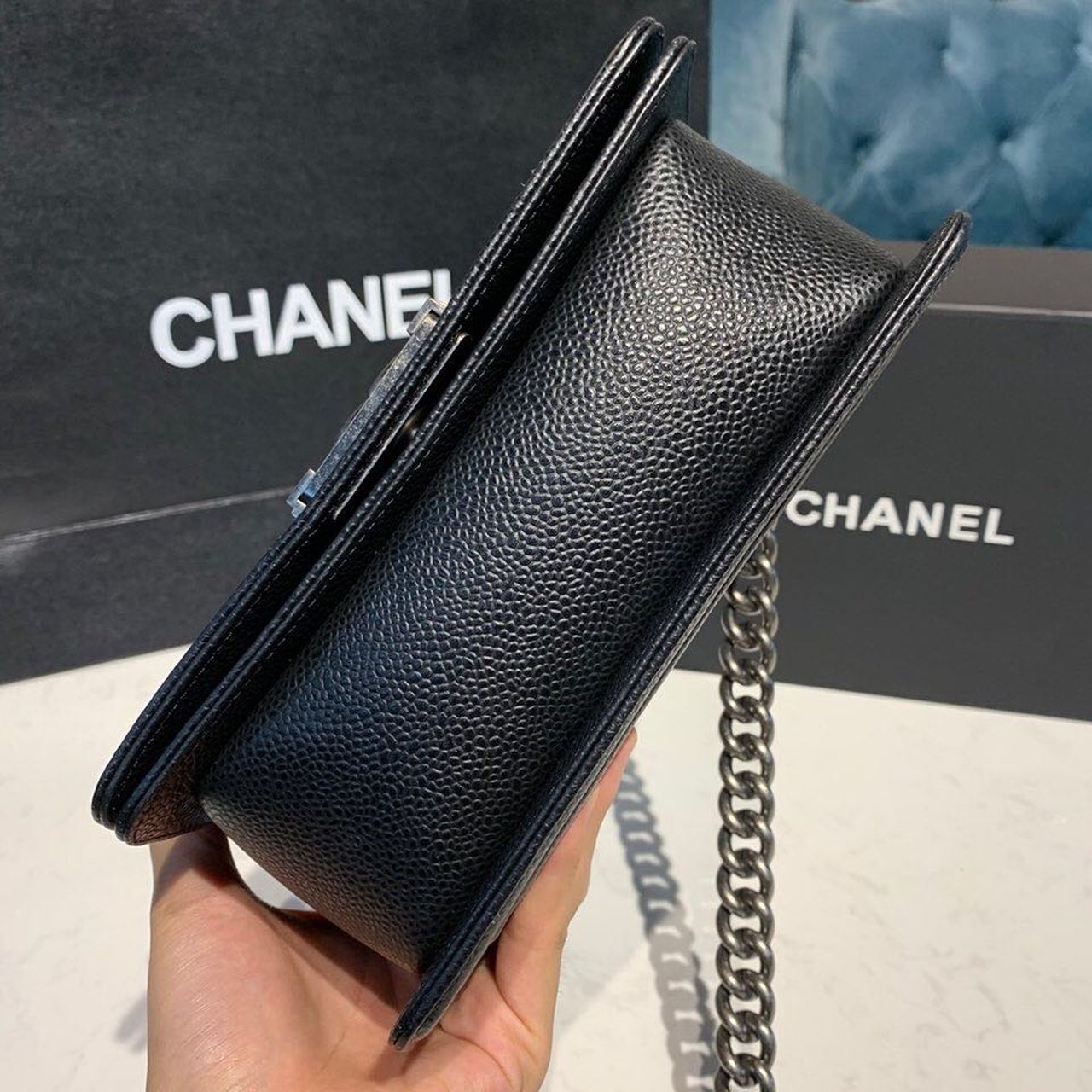 Chanel Small Boy Handbag SiLouis Vuittoner Hardware Black For Women, Women’s Bags, Shoulder And Crossbody Bags 7.8in/20cm A67085