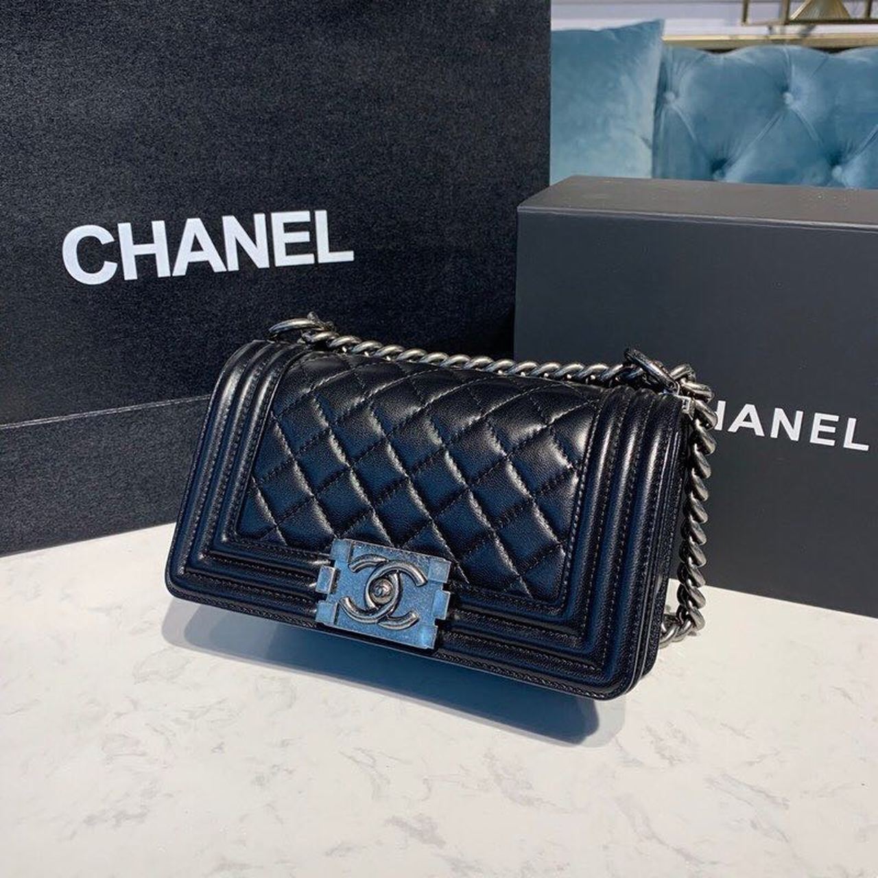 ChanelSmall Boy Handbag SiLouis Vuittoner Hardware Black For Women Bags, Shoulder And Crossbody Bags 7.8in/20cm A67085
