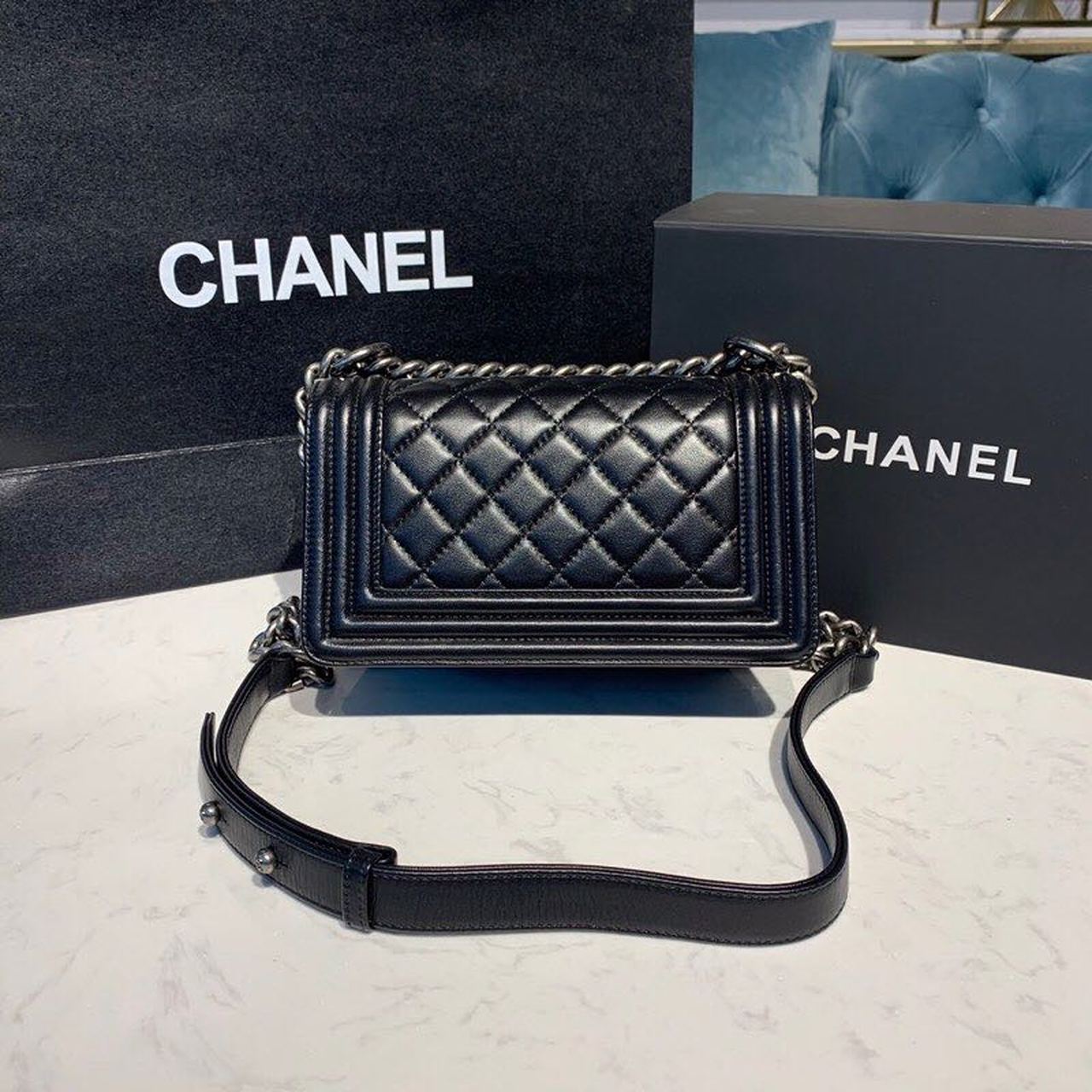 Chanel Small Boy Handbag SiLouis Vuittoner Hardware Black For Women, Women’s Bags, Shoulder And Crossbody Bags 7.8in/20cm A67085