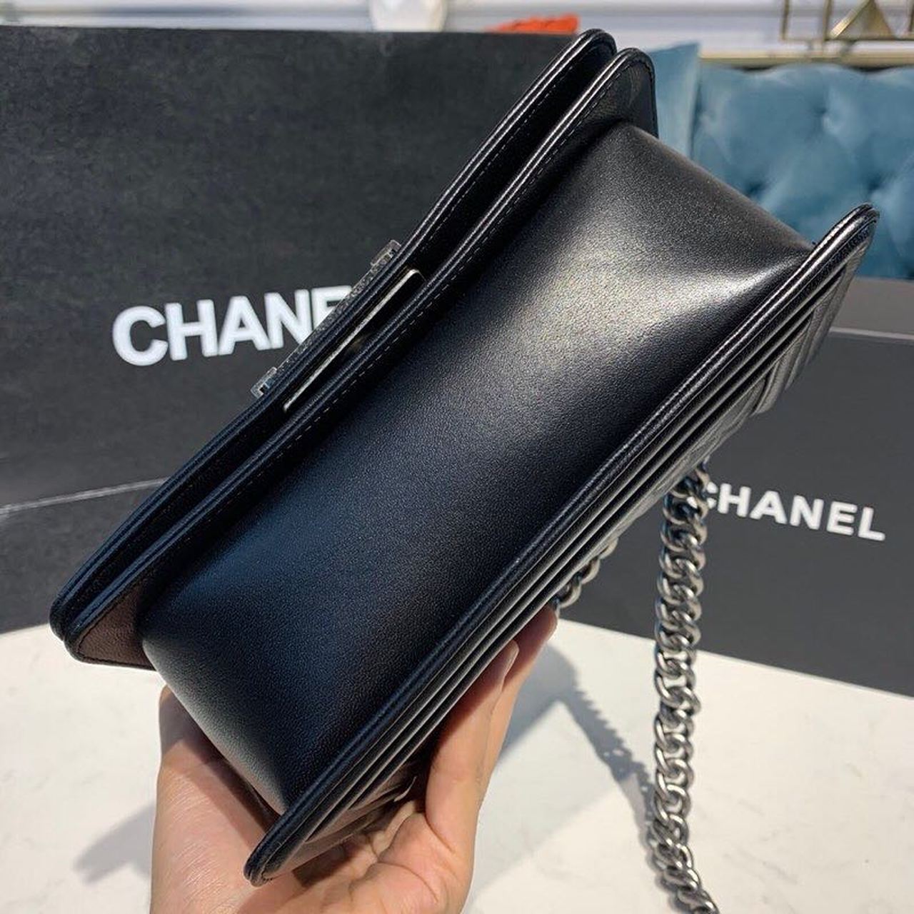 Chanel Small Boy Handbag SiLouis Vuittoner Hardware Black For Women, Women’s Bags, Shoulder And Crossbody Bags 7.8in/20cm A67085