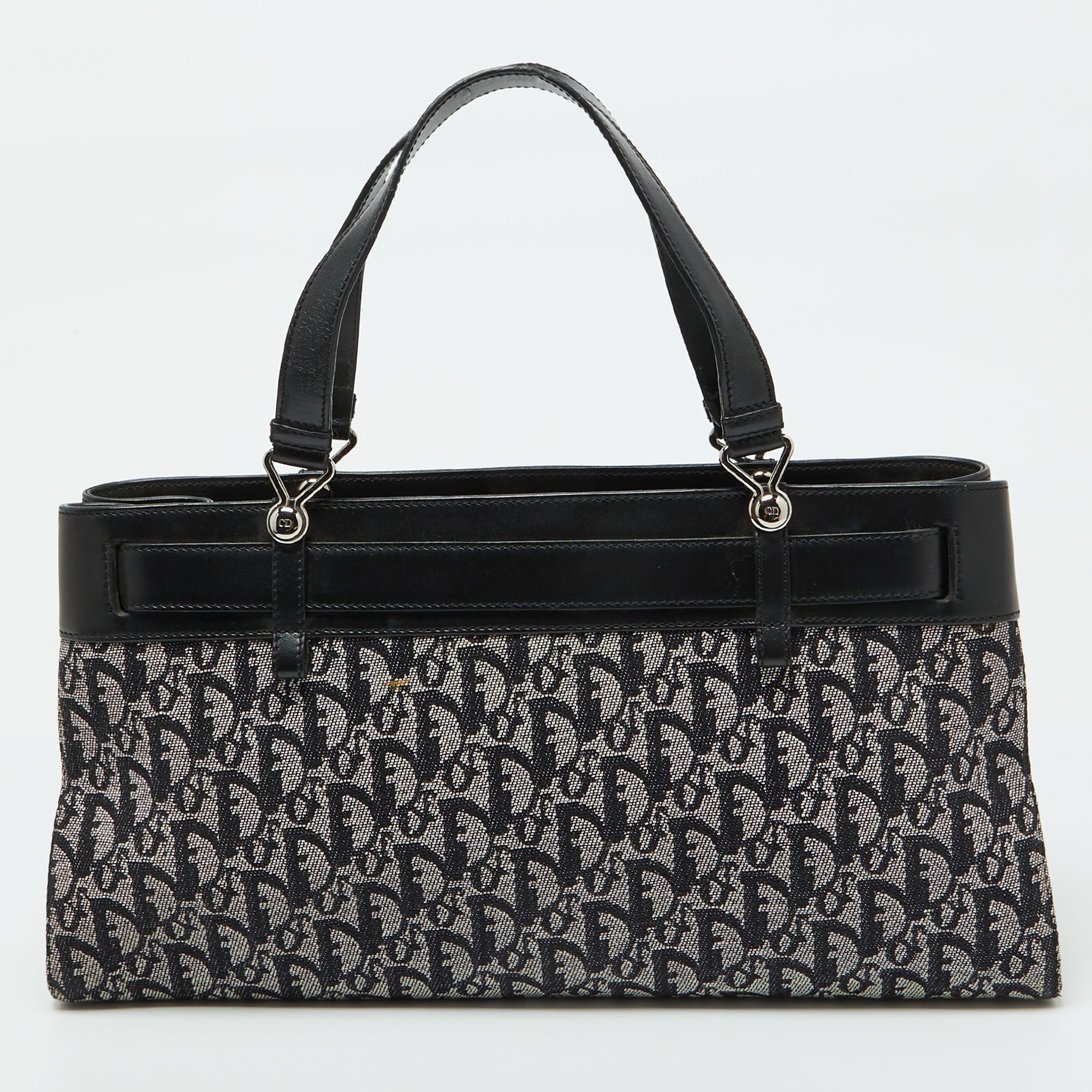 Dior Black Oblique Canvas And Leather Belt Jean Pocket Bag