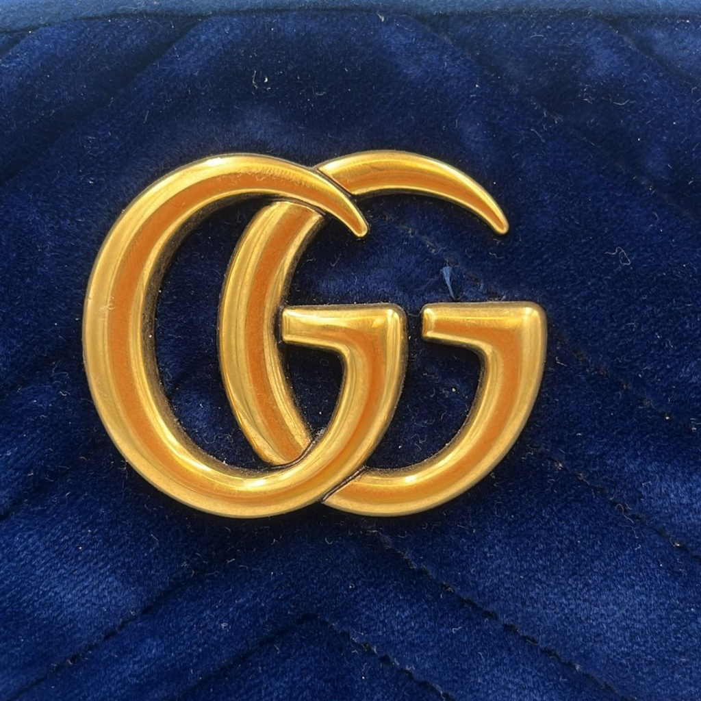 Gucci Gucci Marmont Crossbody Bag Blue Quilted VeLouis Vuittonet