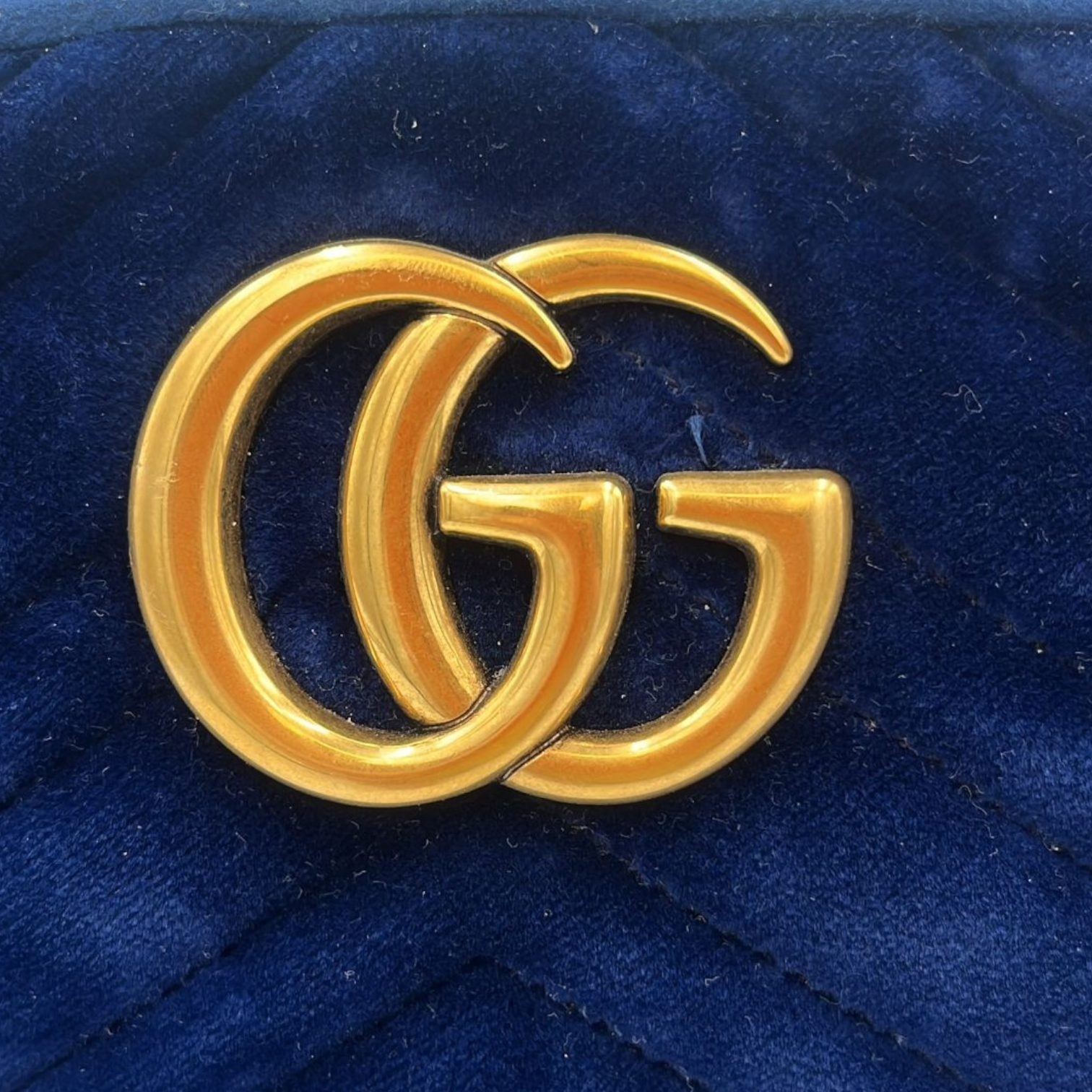 Gucci Gucci Marmont Crossbody Bag Blue Quilted VeLouis Vuittonet