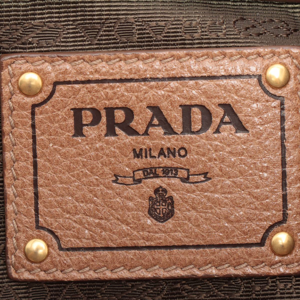 Prada Leather Shoulder Bag Brown