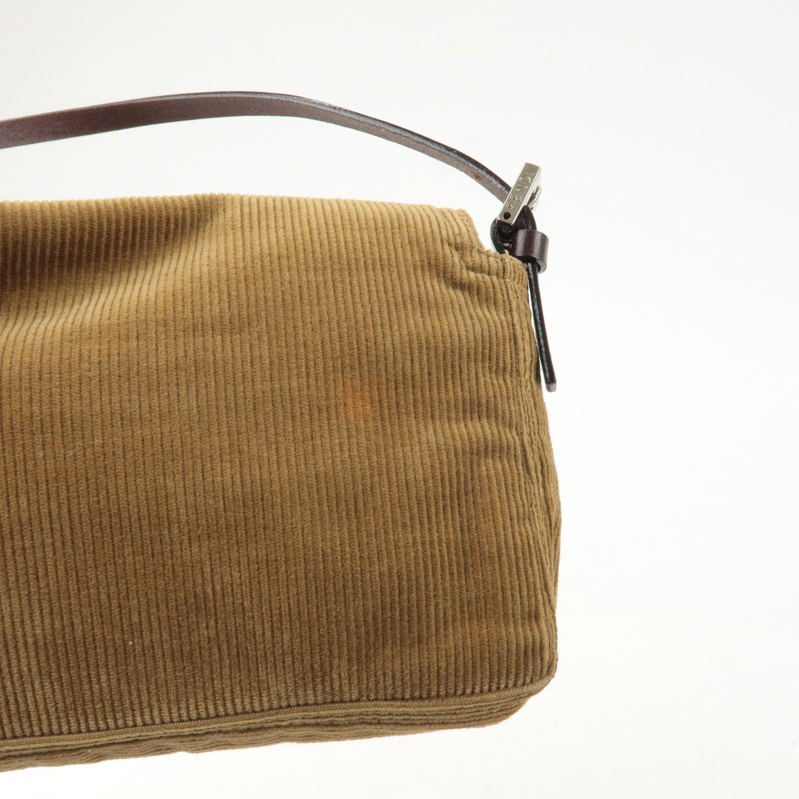 FENDI Corduroy Shoulder Bag Hand Bag Brown 26776 Brown