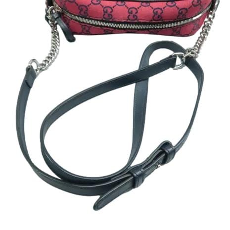 GUCCI Gucci Marmont Small Monogram Embroidered Diagonal Chain Shoulder Bag Red 447632