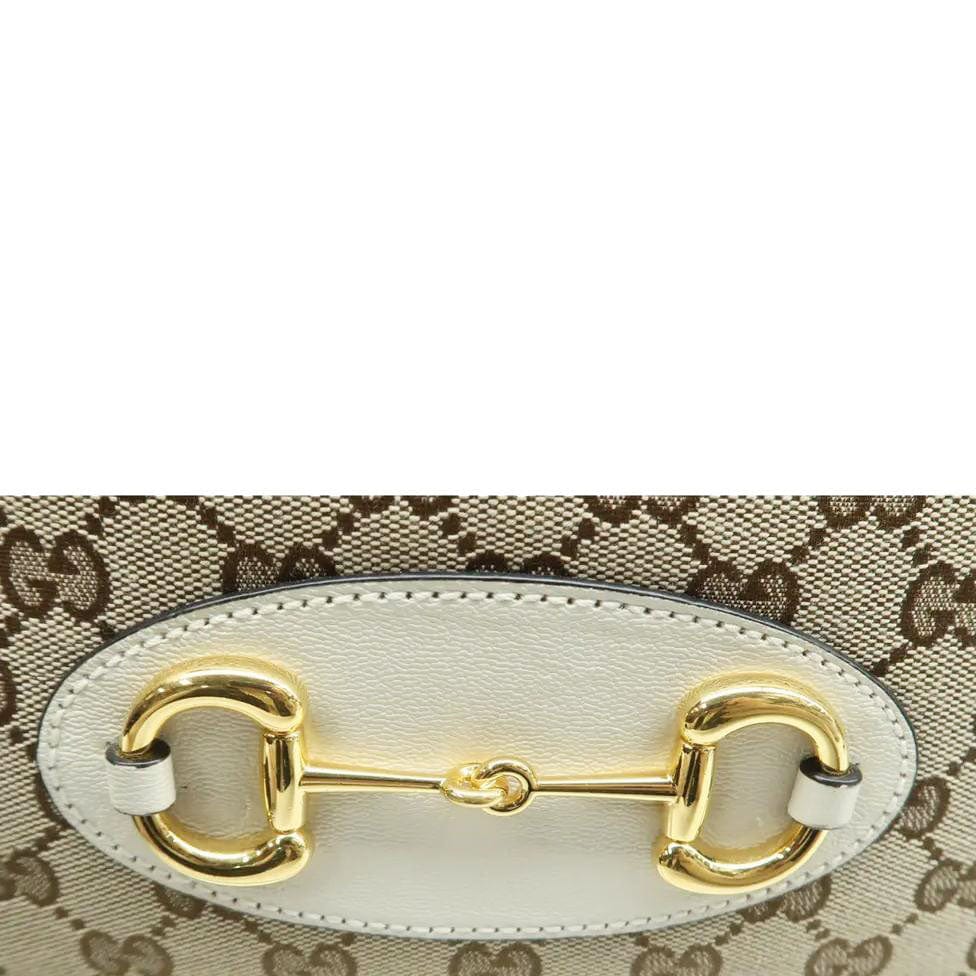 GUCCI Horsebit 1955 Gucci Supreme Canvas Tote Bag White 621144