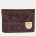 Burgundy Crackled  Leather Diorama Card Holder