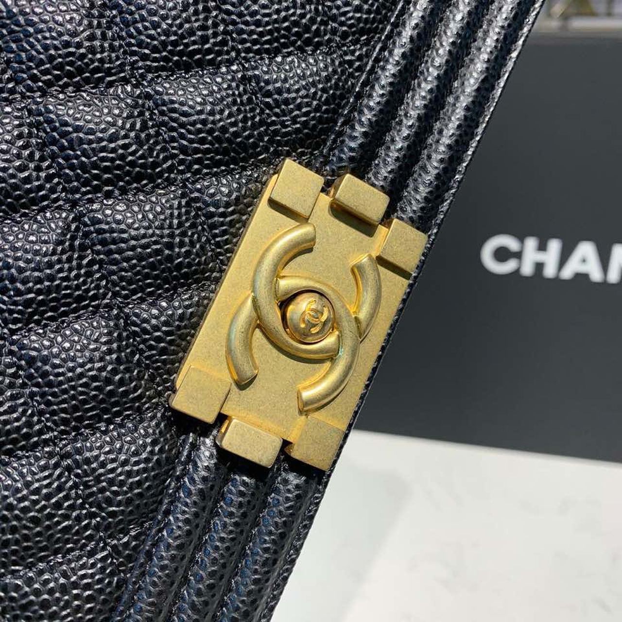 Chanel Boy Handbag Gold Toned Hardware Black For Women Bags, Shoulder And Crossbody Bags 9.8in/25cm A67086