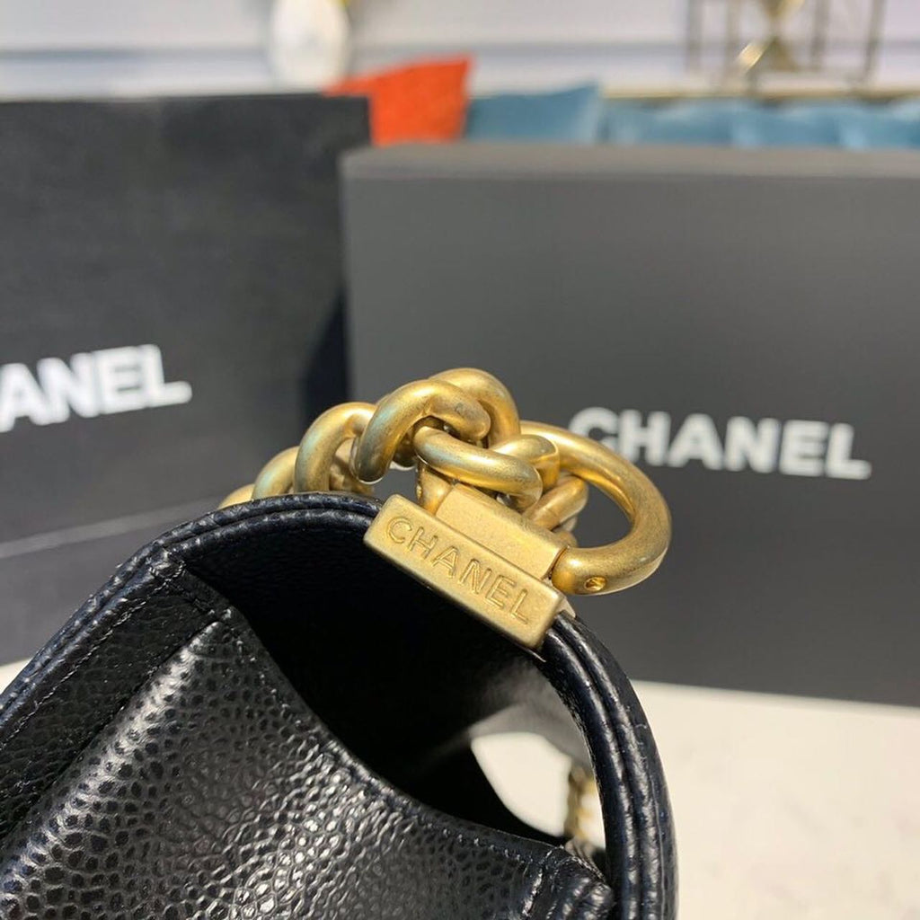 Chanel Boy Handbag Gold Toned Hardware Black For Women Bags, Shoulder And Crossbody Bags 9.8in/25cm A67086