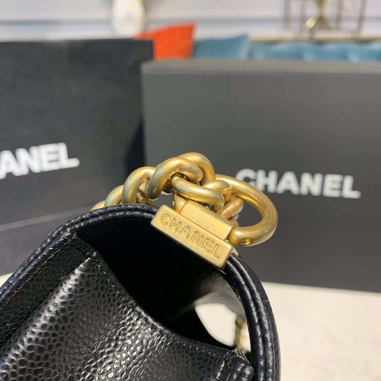 Chanel Boy Handbag Gold Toned Hardware Black For Women Bags, Shoulder And Crossbody Bags 9.8in/25cm A67086