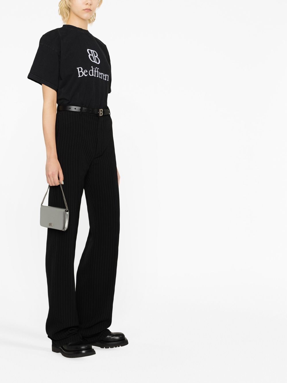 Balenciaga Women's Pinstripe Straight-Leg Trousers