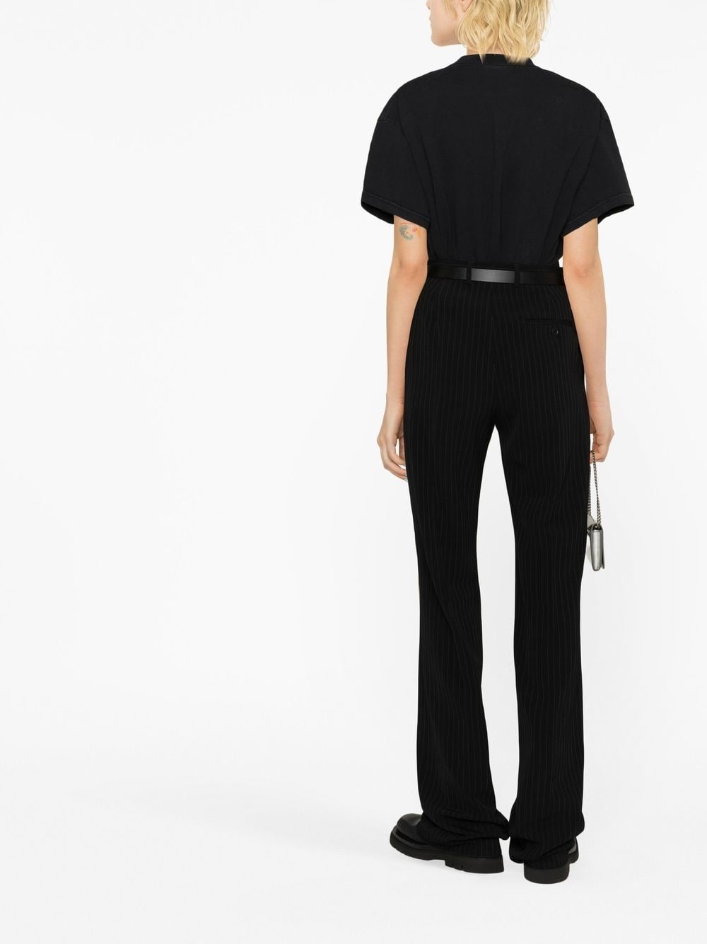 Balenciaga Women's Pinstripe Straight-Leg Trousers