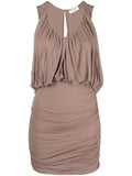 Saint Laurent Women's Sleeveless Draped Minidress