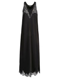 Balenciaga Women's Lace Trim Long Length Sleeveless V-Neckline Dress