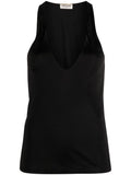Saint Laurent Women's Plunging Satin Tank Top