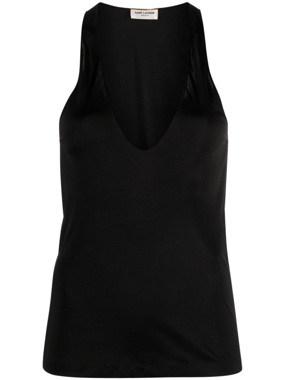 Saint Laurent Women's Plunging Satin Tank Top