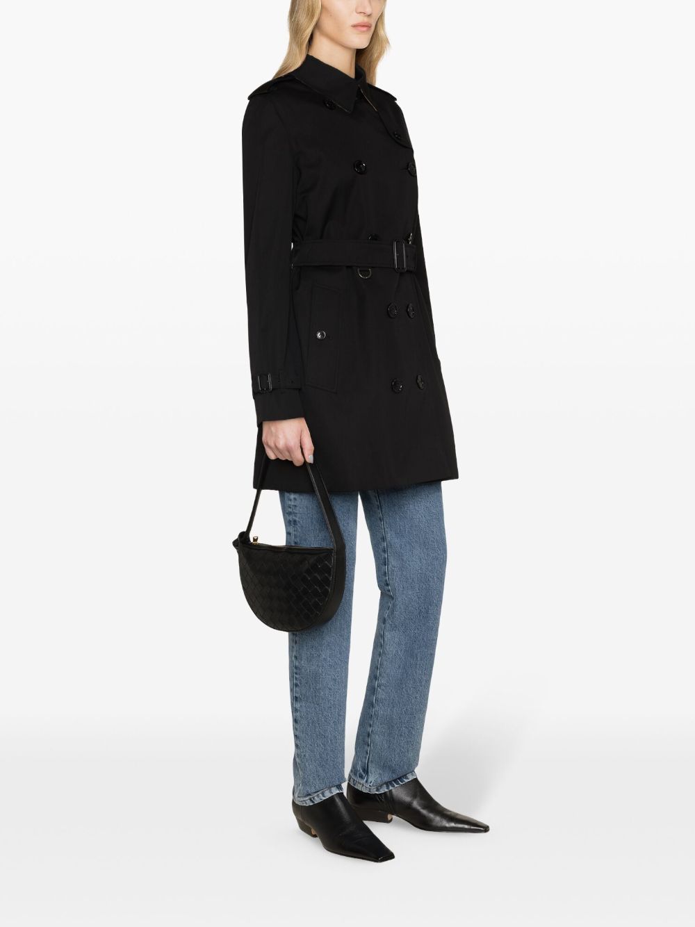 Burberry Women's Vintage Check-Pattern Lining Mid-Length Kensington Cotton Trench Coat