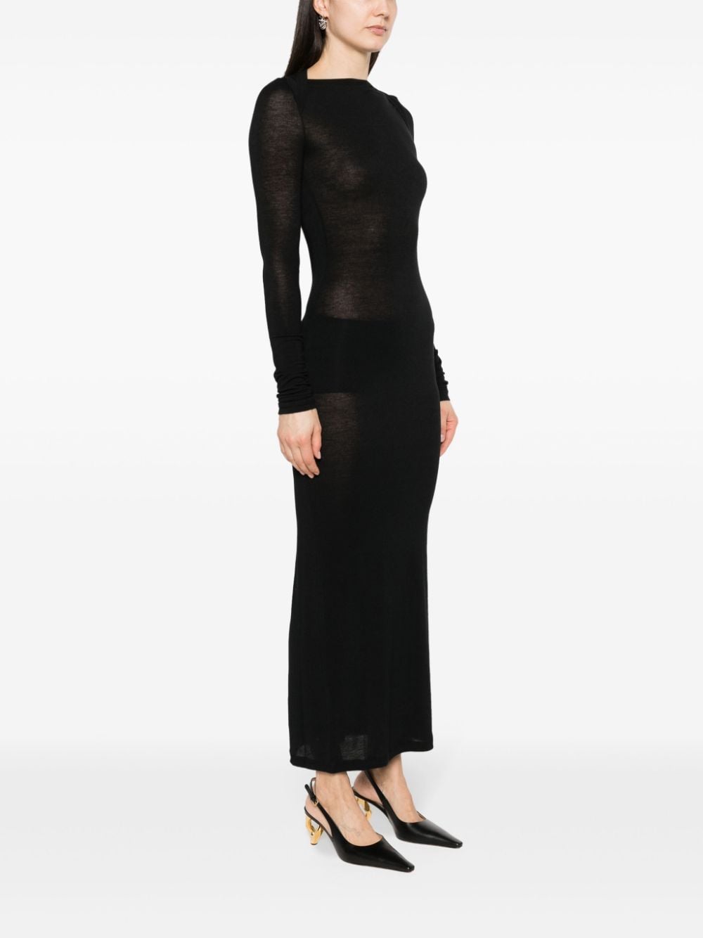 Saint Laurent Women's Wool Blend Long Pencil Dress