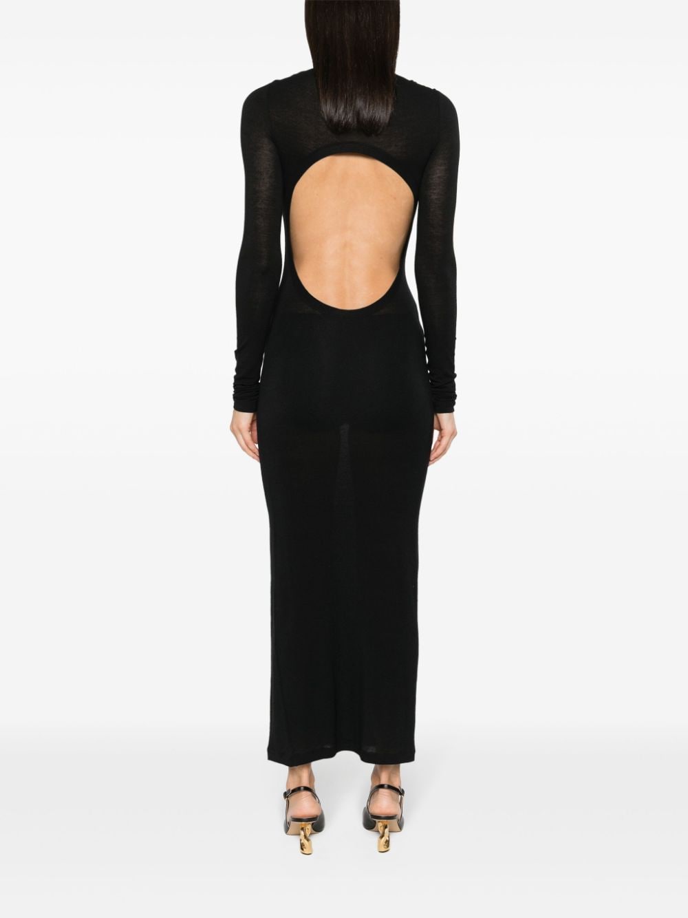 Saint Laurent Women's Wool Blend Long Pencil Dress