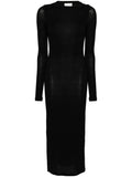 Saint Laurent Women's Wool Blend Long Pencil Dress